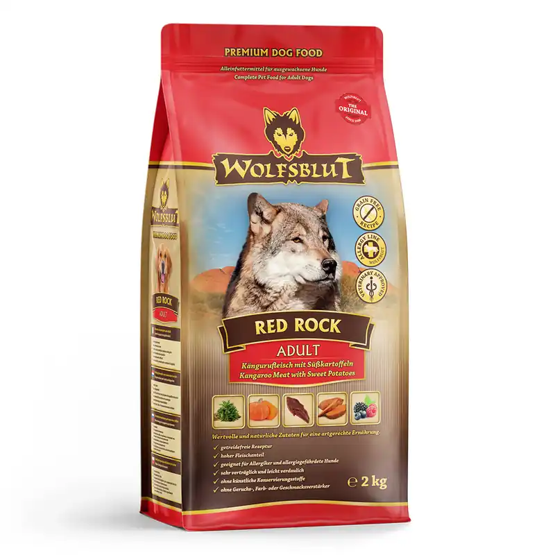Sofort Bestellen Sparpaket 2 x 2 kg Wolfsblut Red Rock Adult Kängurufleisch mit Süßkartoffeln Hunde Trockenfutter